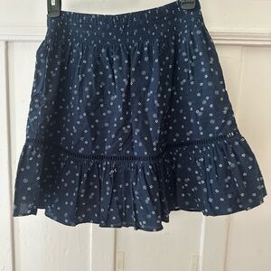 Madewell Dark Blue Floral Mini Skirt